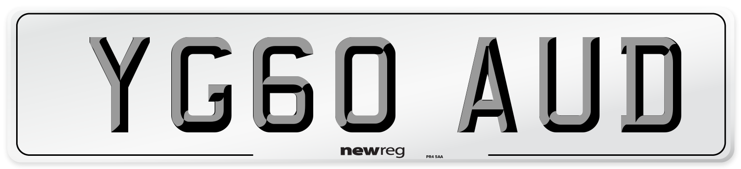 YG60 AUD Number Plate from New Reg